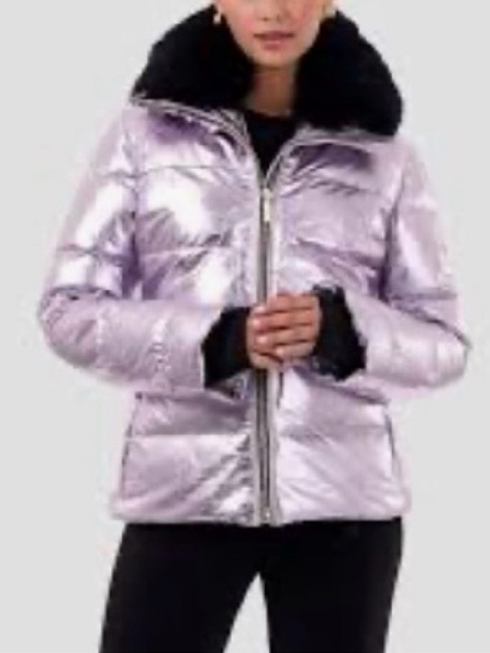 Gorski METALLIC APRÈS-SKI JACKET WITH
DETACHABLE TOSCANA
SHEARLING LAMB COLLAR